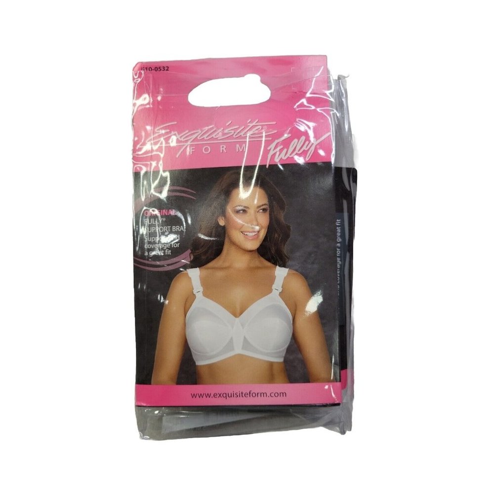 NEW Exquisite Form Women's 44C White Full Coverage Bra White Wireless Smooth